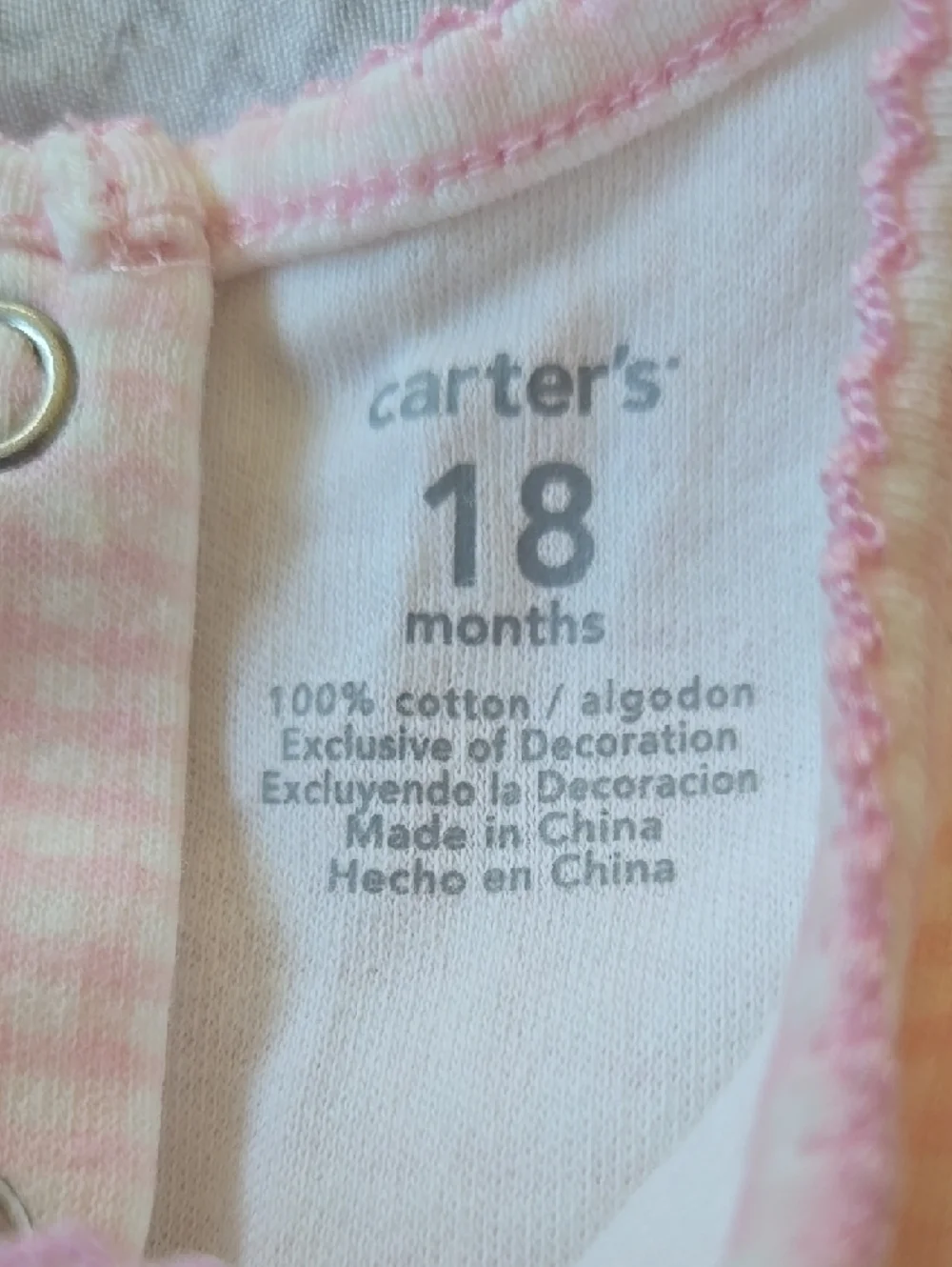 Carter's Pink Gingham Cherry Embroidered Sleeveless Romper - Picture 2 of 5